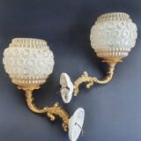 Large vintage wall sconces pair