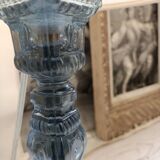 Paire de lampes en verre bleuté