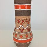 Vase 1970 Fratelli Fanciulacci, ceramic orange sandstone