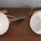 Pair of brass and white opaline wall lights, vintage wall light