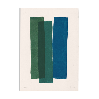 peinture sur papier  - illustration abstrait B57 - signé Eawy