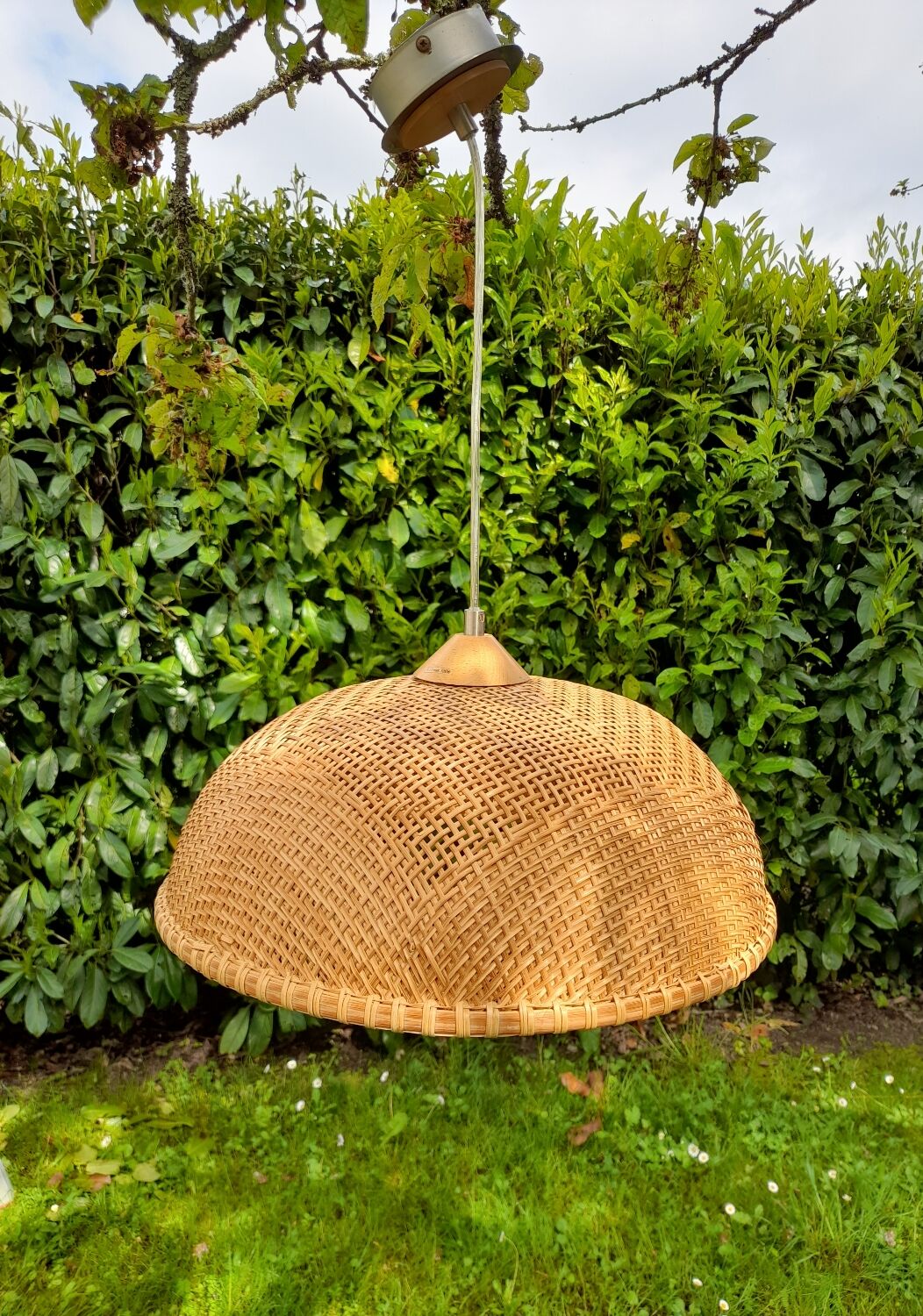 Natural rattan fiber vintage pendant lamp