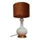 Ceramic lamp 1960 to 70 with velvet lampshade