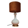 Ceramic lamp 1960 to 70 with velvet lampshade