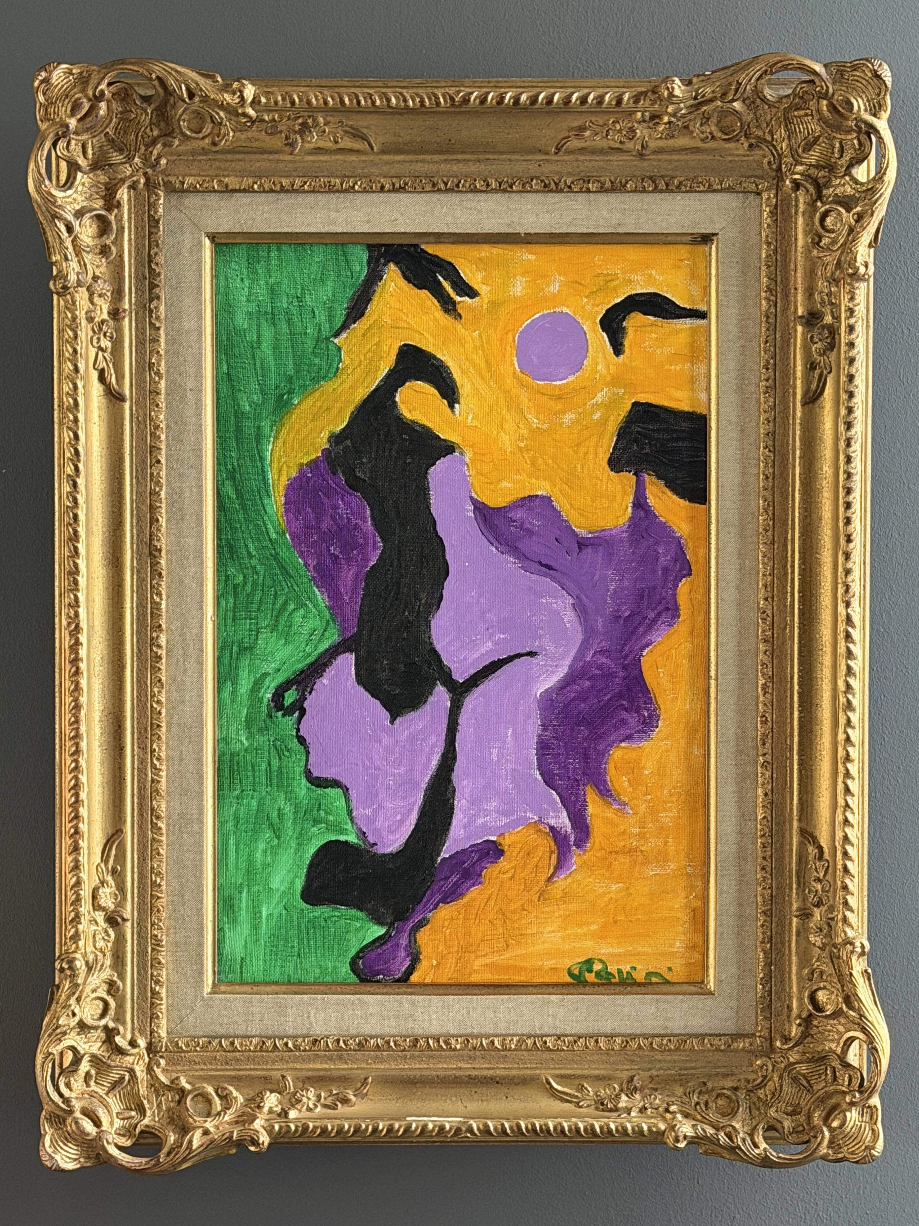 Serge reggiani, acrylic on canvas "la rouille ii" signed (1922 - 2004)