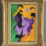 Serge reggiani, acrylic on canvas "la rouille ii" signed (1922 - 2004)