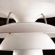 Danish brushed metal pendant light, Poulsen "Charlottenborg" model.