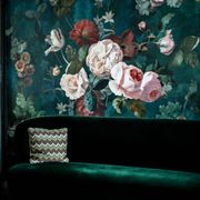 Gubi green velvet sofa