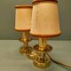 Table lamp with two fires on terrace - years 1950/60 - bronze