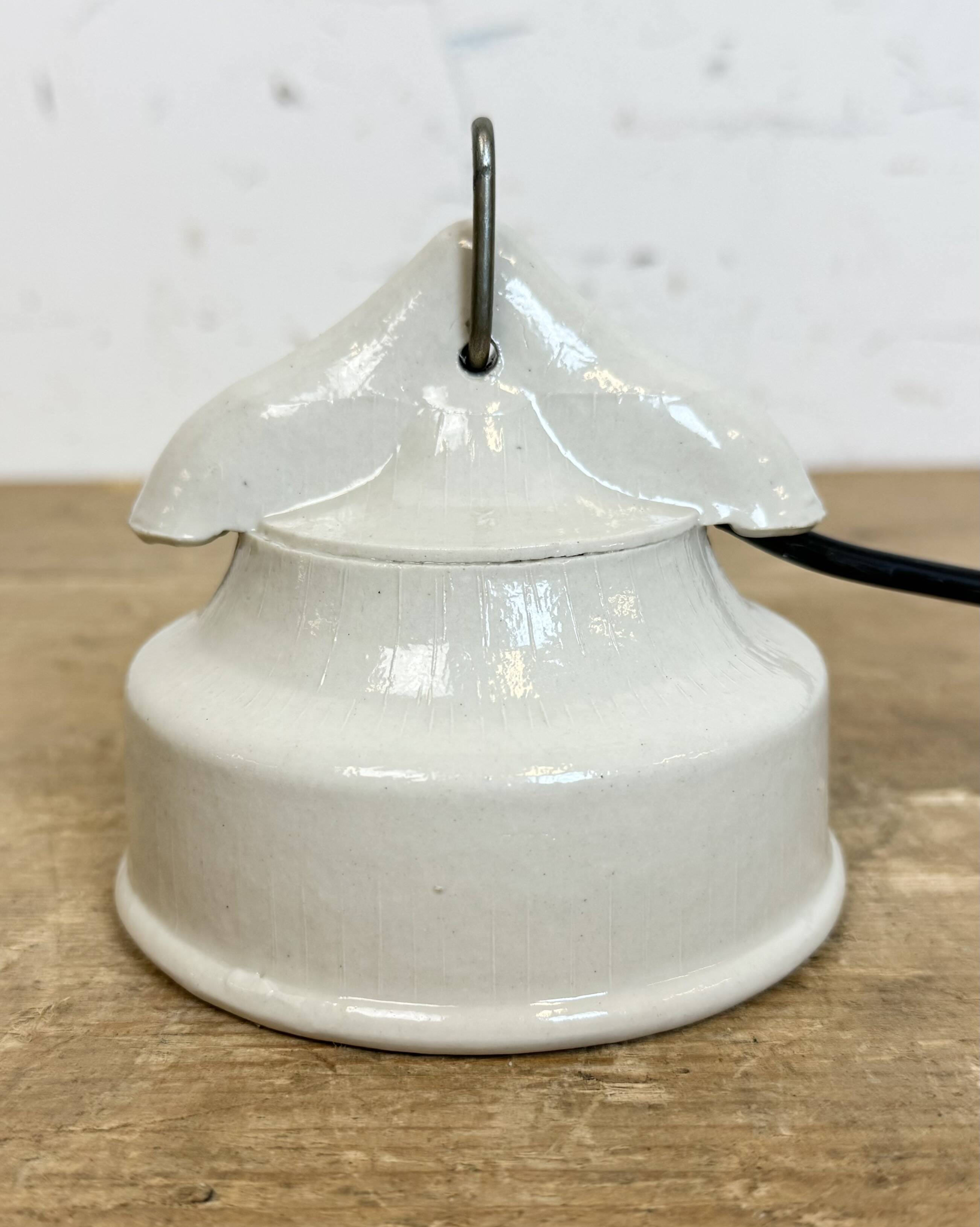 Vintage White Porcelain Pendant Light, 1970s
