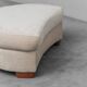Half-moon pouf in light fabric 1970s vintage modernariato