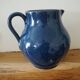 Ceramic pitcher – blue enamel signed J. Normand handmade