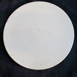 Old painted earthenware coaster decoration boats XXth