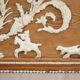 Victorian antique fireplace in tarred pine and sculpted gesso.