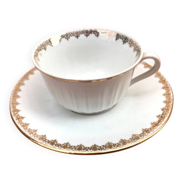 Tasse / Soucoupe à café Véritable Porcelaine de Luxe Royal ADP France
