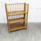 1970s honey-colored folding bamboo shelf