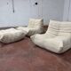 Ligne Roset Togo 2x 1-seater with 1x ottoman in beige corduroy in 10/10 condition!!