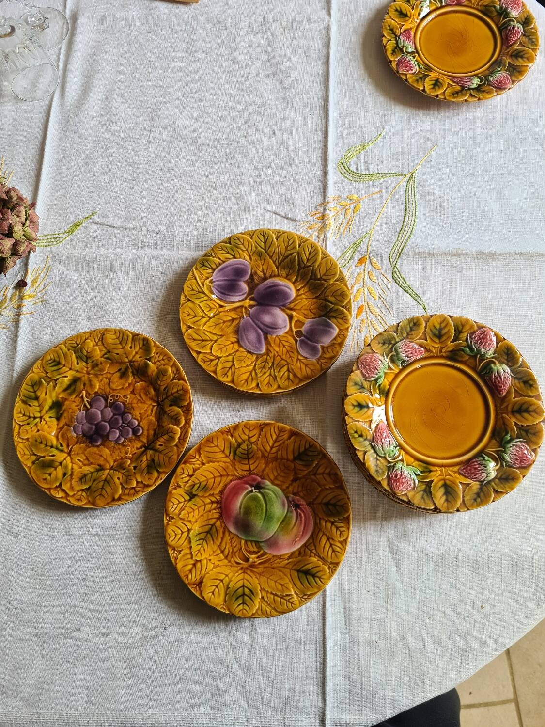 10 Sarreguemines fruit slushie dessert plates