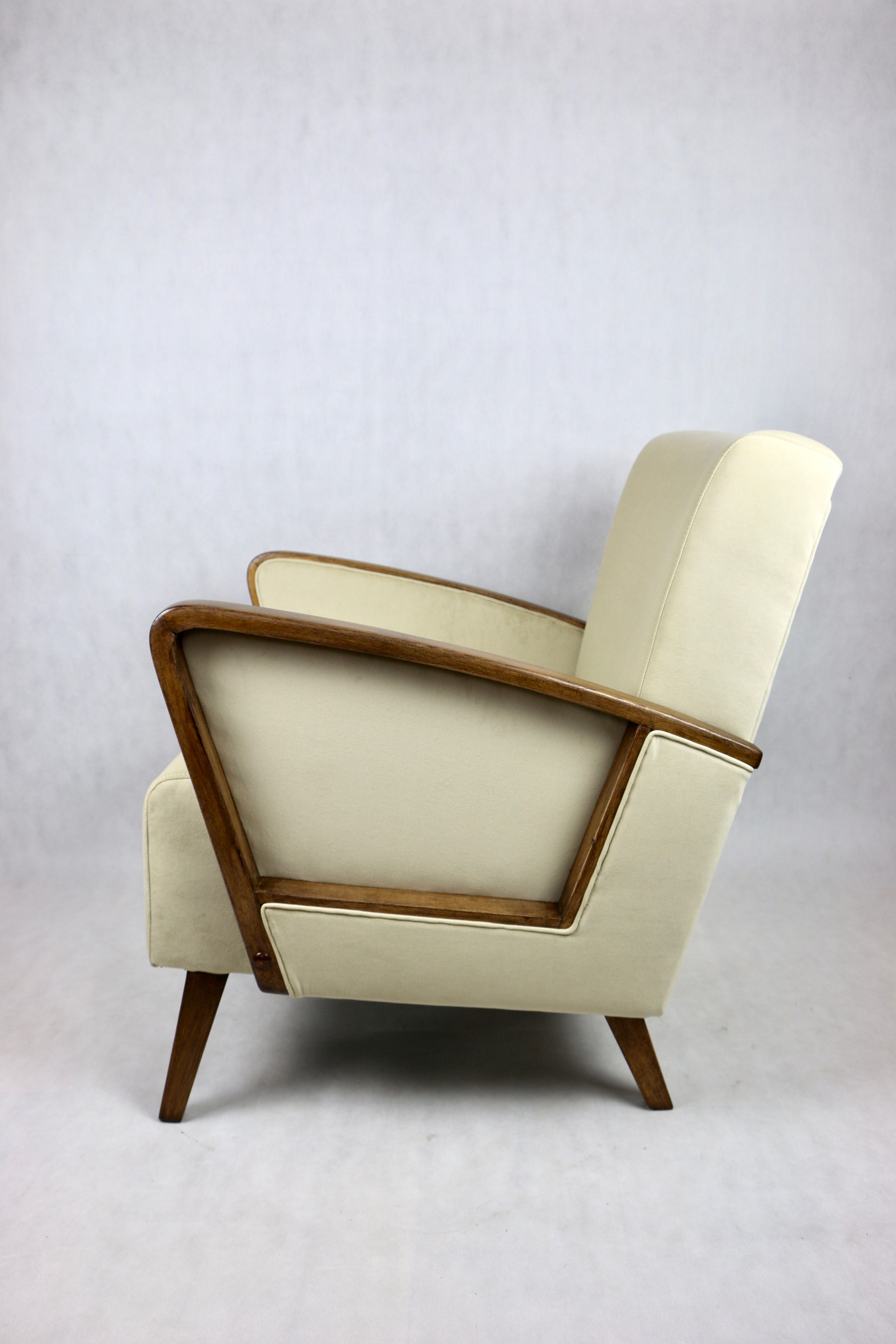 German Art Deco Beige Armchair, 1960s