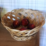 Large vintage woven wicker basket