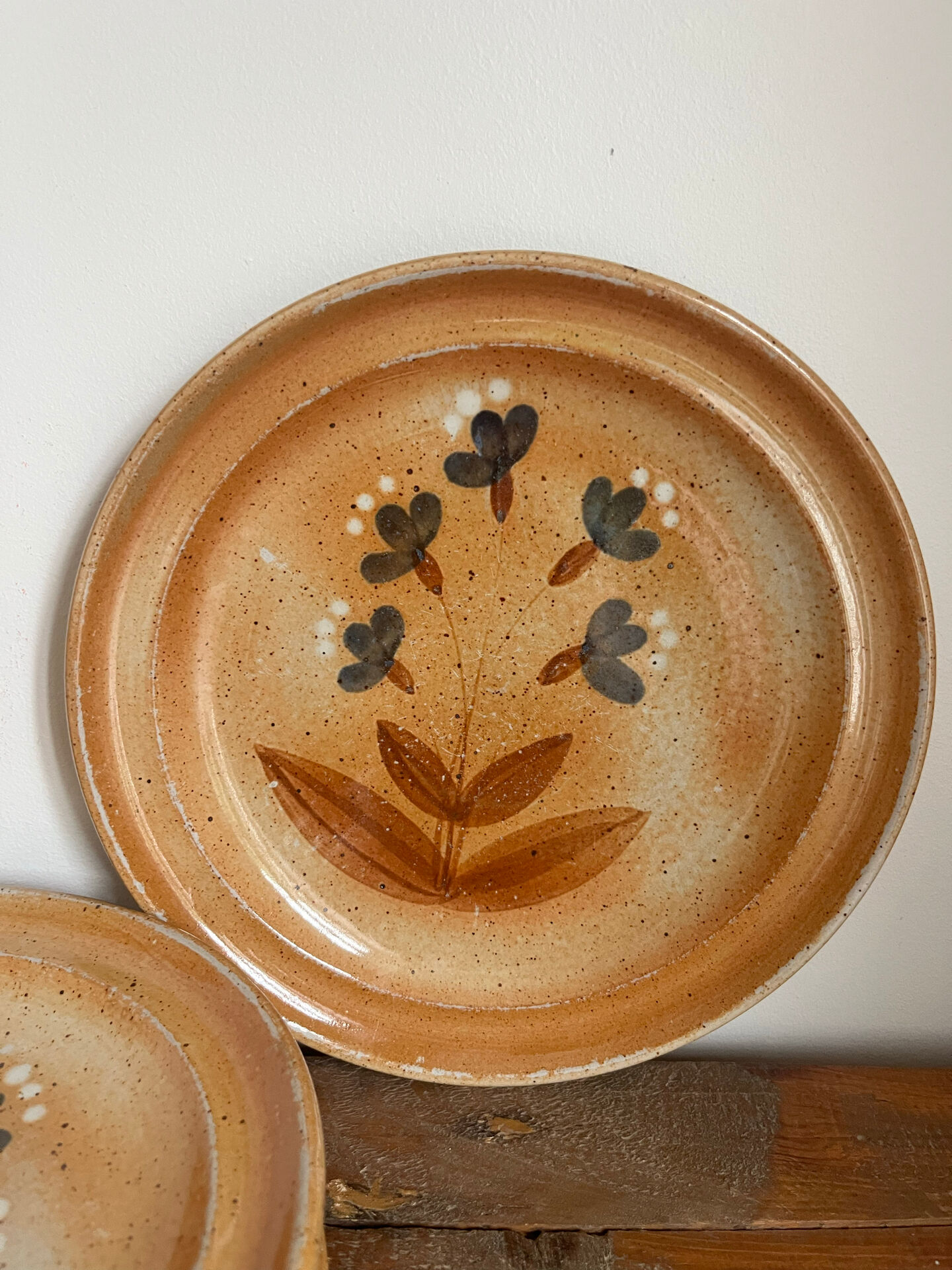 6 assiettes plates en grès 