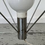Side table in chromed metal and glass 70s
