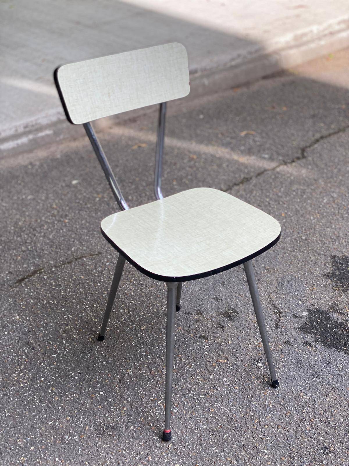 ETS khaki green formica chair Sanec Limoges