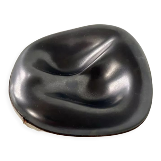 Porte pipe vide poche céramique gainé de cuir 1950 Jouve Longchamp