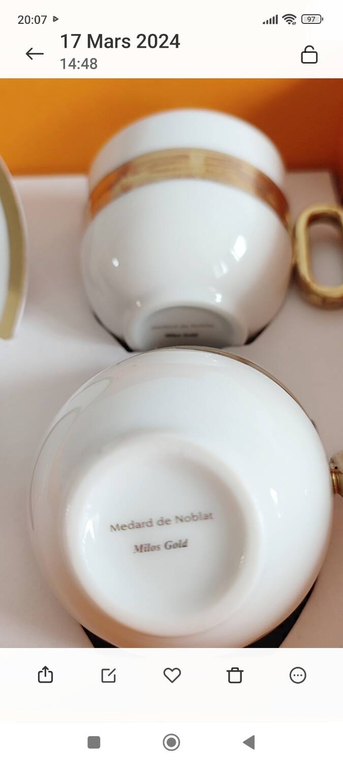 Médard de noblat cups and saucers.