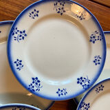 Lot of 9 dessert/starter plates Badonviller model Denise blue 1900-1905