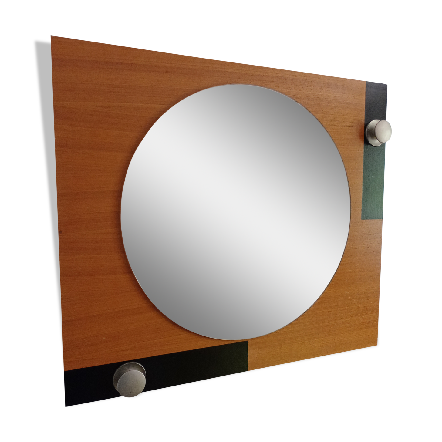 wall mirror on golden oak from the 60s 70x60cm