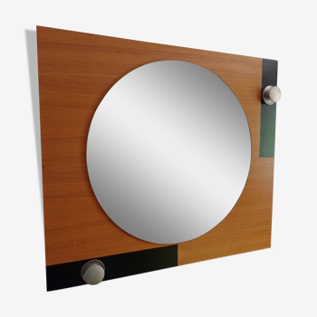 wall mirror on golden oak from the 60s 70x60cm