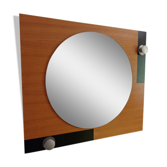 wall mirror on golden oak from the 60s 70x60cm