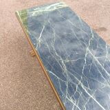 Wood and green marble coffee table