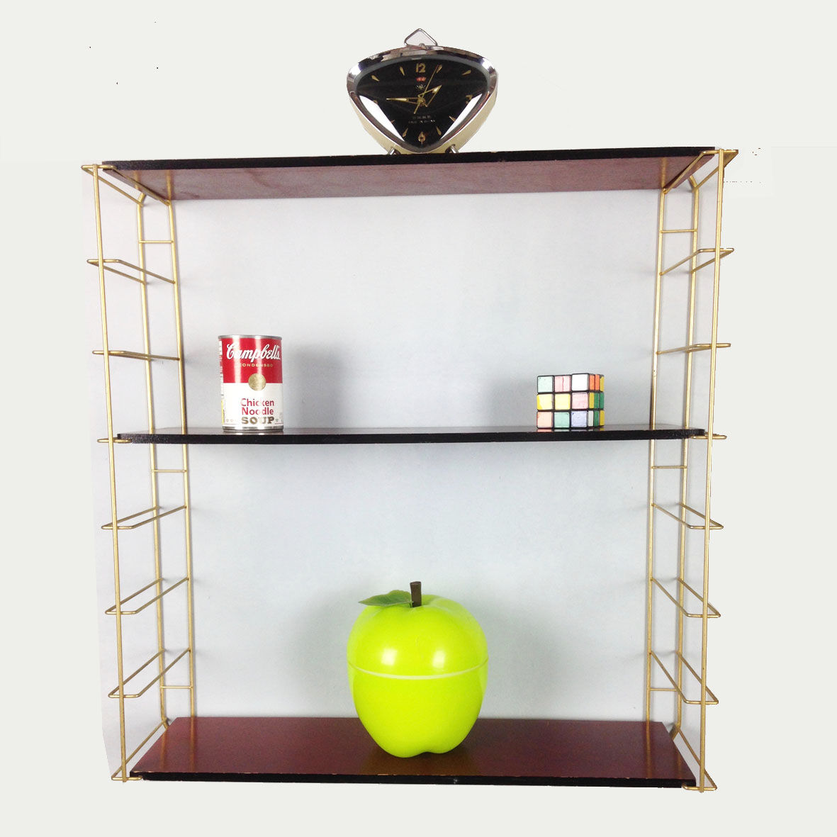 Shelf vintage Golden and 3 trays