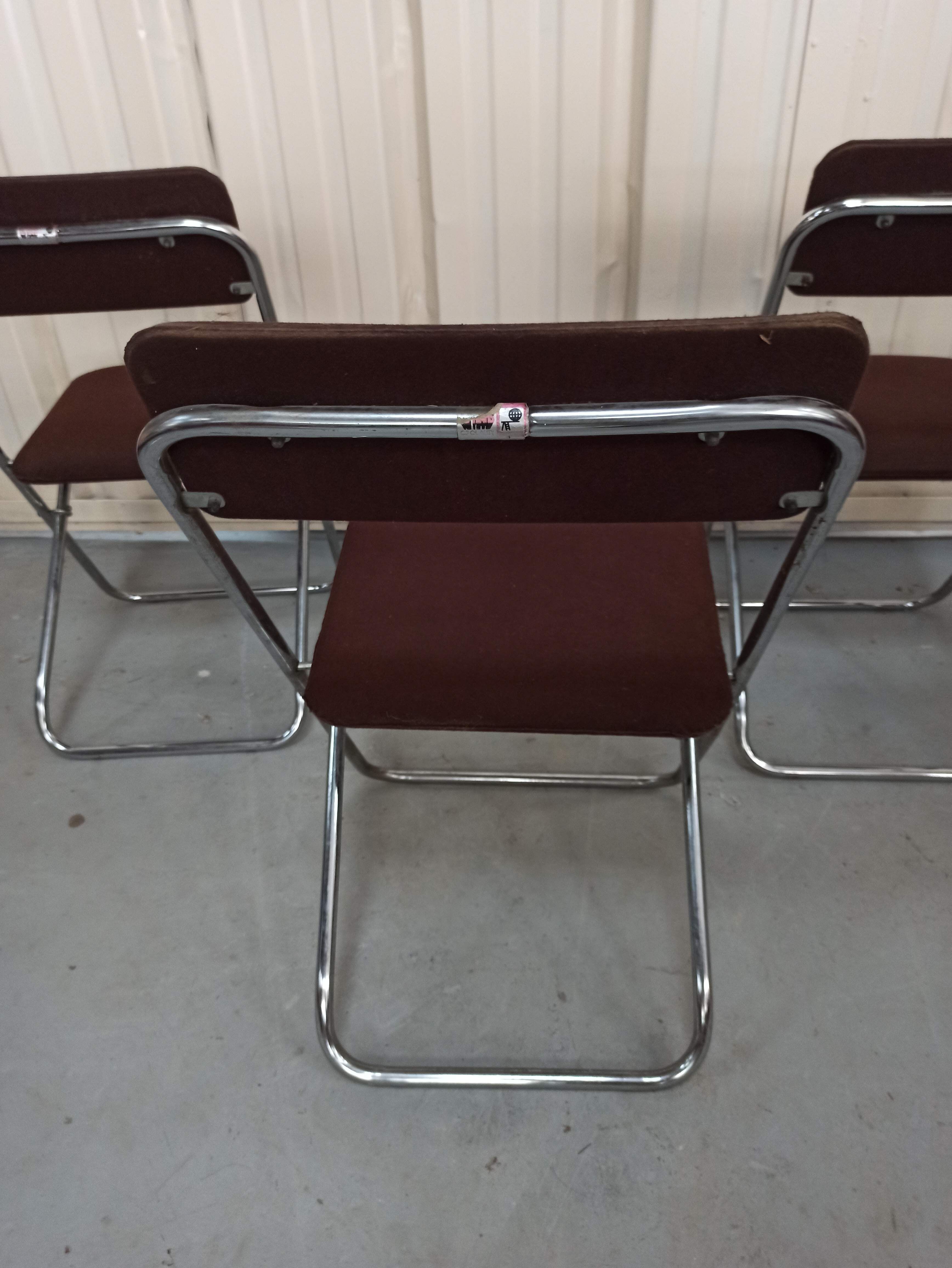 Framar - 4 folding chairs in brown fabric