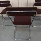 Framar - 4 folding chairs in brown fabric