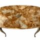 Table basse ovale en onyx et laiton 1950