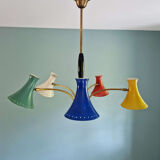 Articulated Diabolo chandelier, Italian design, 1950s-60s