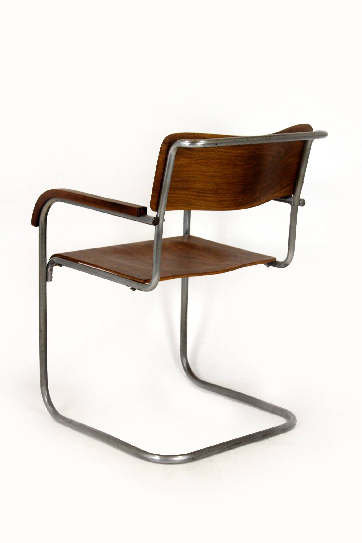 Chaise cantilever en chrome B34 restaurée de Bauhaus par Marcel Breuer, années 1930