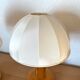 Pair Danish Modern Mid Century Pine Wood Cocoon Bedside Lamps