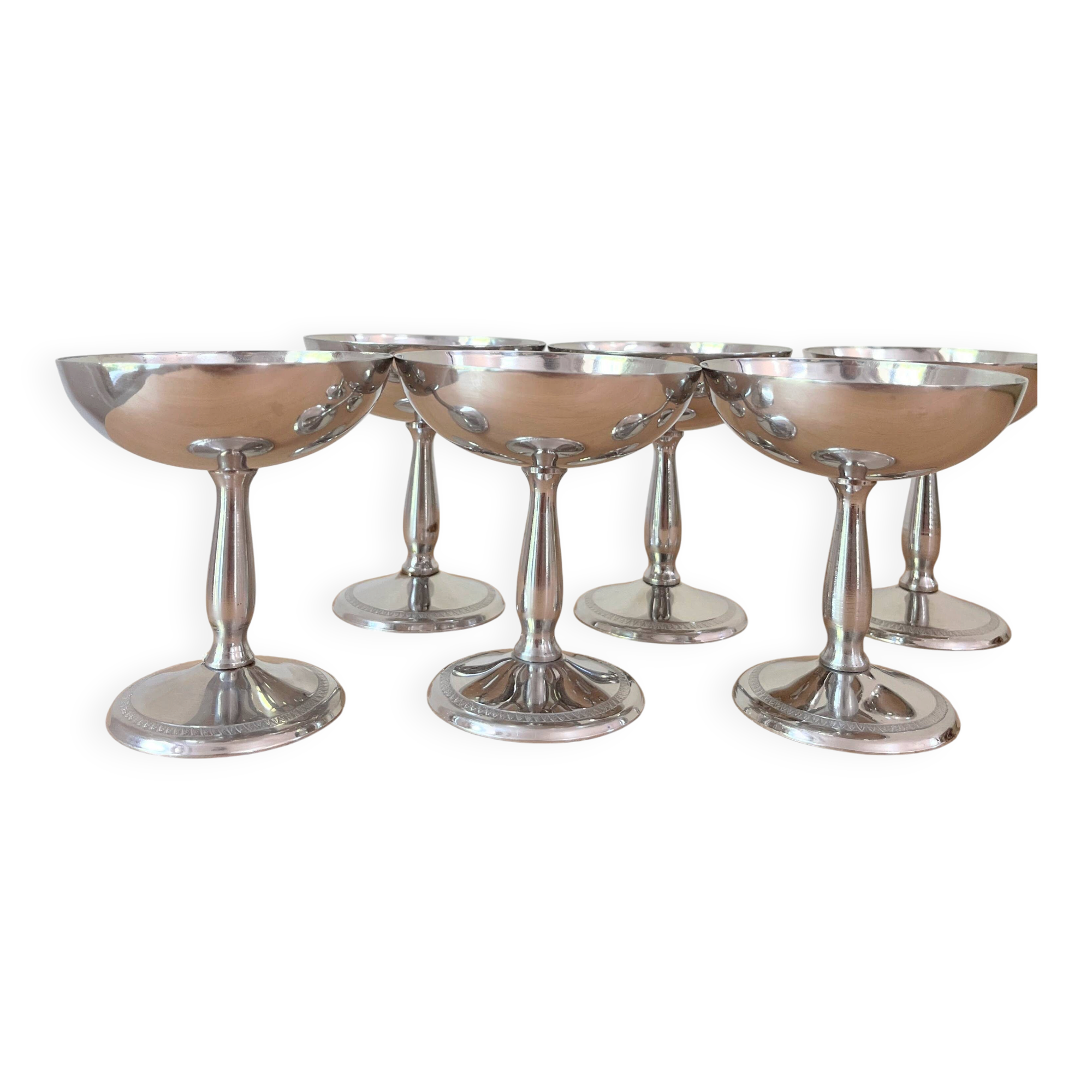 6 coupes à glace en inox