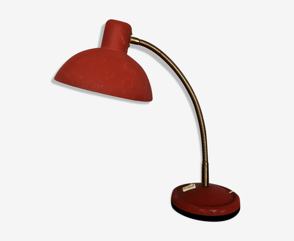Lampe de bureau vintage col de cygne laiton et metal