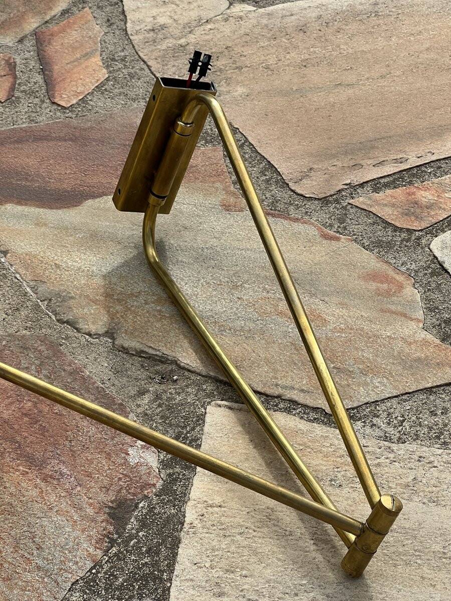 Diabolo wall lamp lunel yellow in the style of René Mathieu Guariche, star sheet metal.