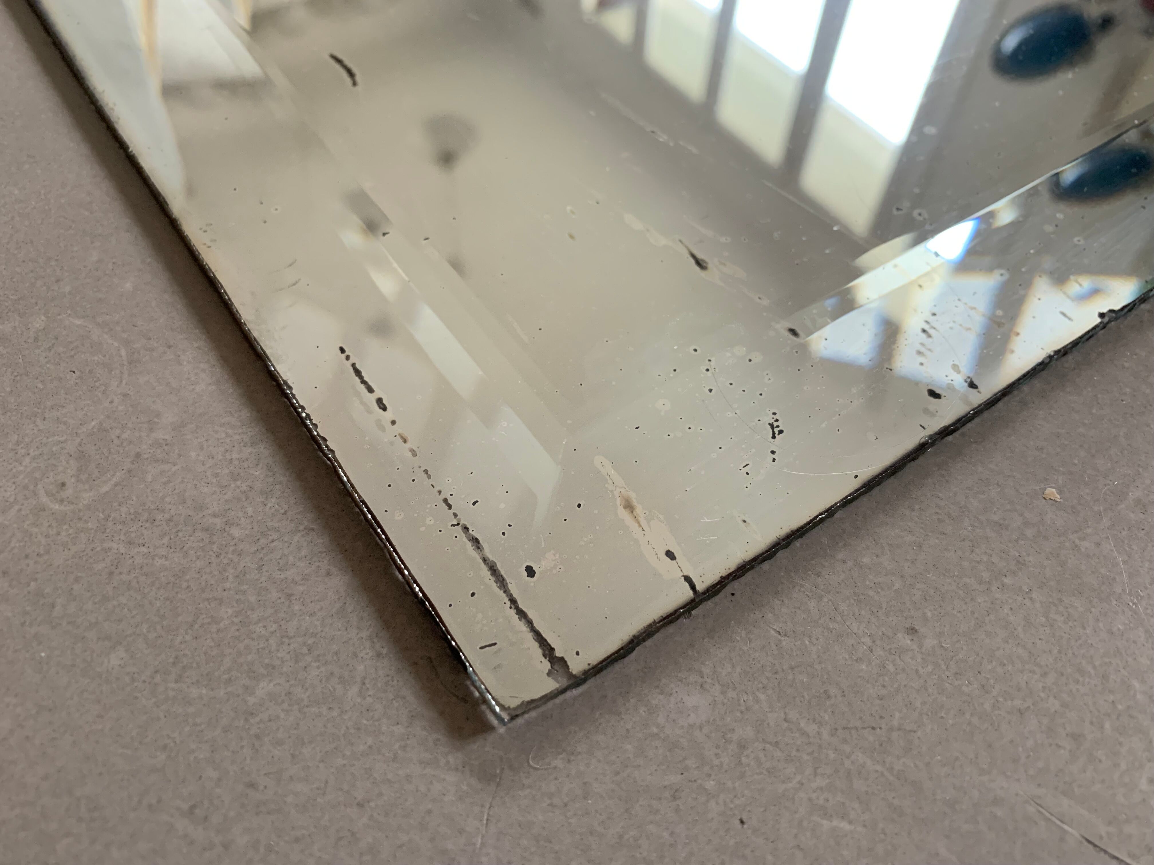 Old beveled mirror stitched 65x83cm