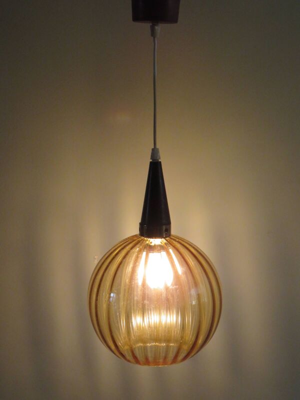 Suspension, scandinave des années 1970, teck et verre