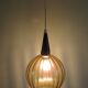 Hanging lamp, Scandinavian of the 1970s, teak and glass