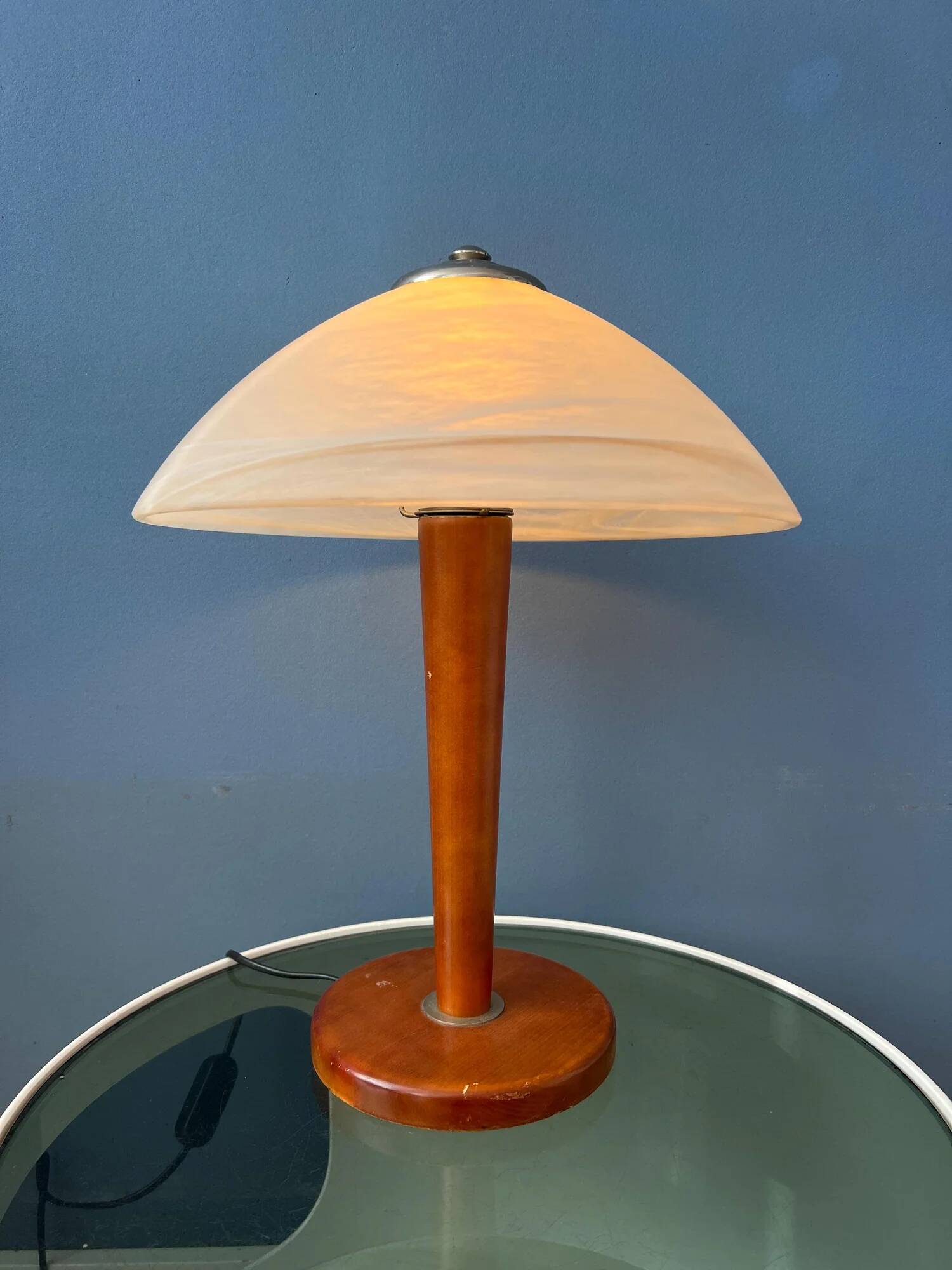 Post modern mushroom table lamp - art nouveau glass table lamp
