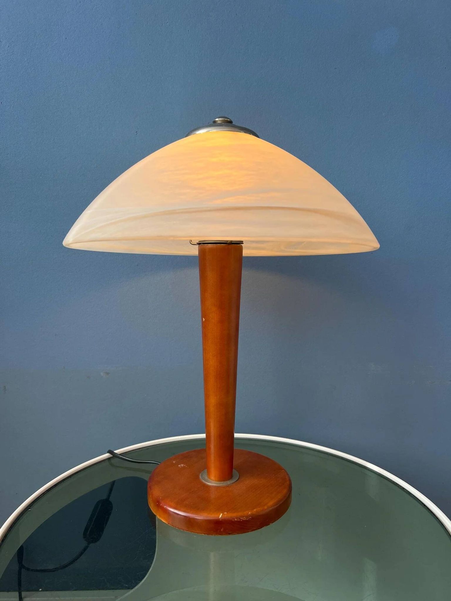 Lampe de table champignon postmoderne - lampe de table en verre art nouveau