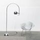 Chrome metal arc floor lamp Space Age mid-century by Cosack, 1960s